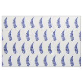 Farn-Blatt-Blau auf weißem Hintergrund-Gewebe Stoff (Fat Quarter (45,7 x 55,9 cm))