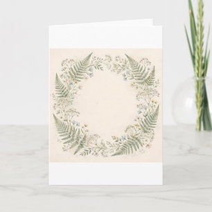 Farn Botanische Leere Karte Aquarell Wildblumen