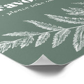 Farn Botanisches Brause- oder Hochzeitsgunstzeiche Poster (Ecke)