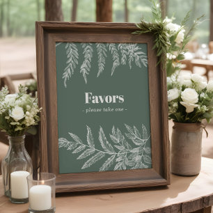 Farn Botanisches Brause- oder Hochzeitsgunstzeiche Poster