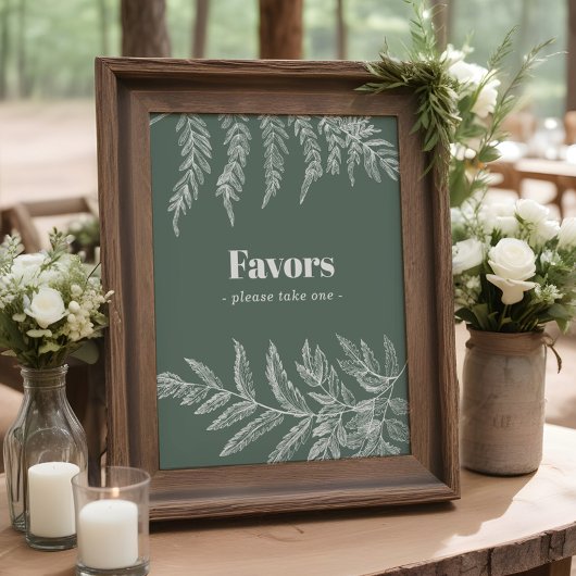 Farn Botanisches Brause- oder Hochzeitsgunstzeiche Poster