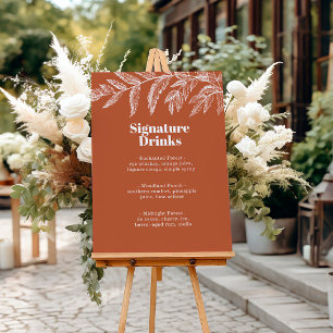 Farn Botanisches Wald Signature-Drinks-Menü Poster