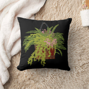 Farn Efeu Hängepflanze Botanische Illustrationskun Kissen