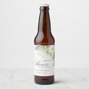 Farn-Eukalyptus-Grünzeug-Blattwerk-Junggesellinnen Bierflaschenetikett