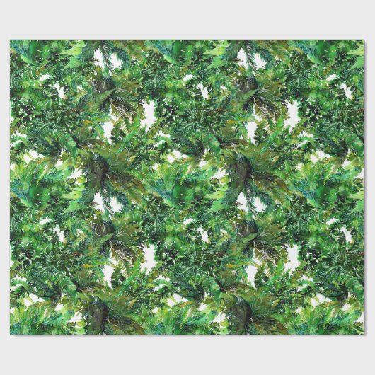 Farn-Farn-Farn-Wald-Fallmuster Geschenkpapier (Flach)