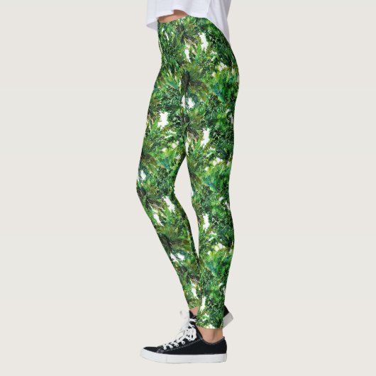 Farn-Farn-Farn-Wald-Fallmuster Leggings (Links)