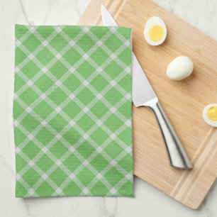 Farn Grün Kariert Gingham Karo Geschirrtuch