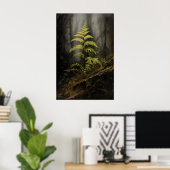 Farn im dunklen Wald Akademie, Botanisch, Wald Poster (Heimbüro)