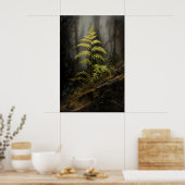 Farn im dunklen Wald Akademie, Botanisch, Wald Poster (Küche)