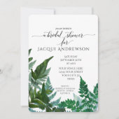 Farn-Laub-Waldbotanisches Brautparty Einladung (Vorderseite)