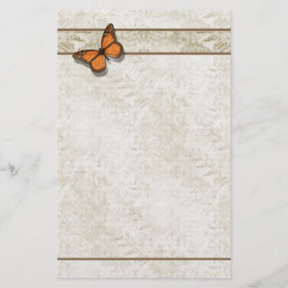 Farn-Muster-Briefpapier ~ Schmetterlings-Farne Briefpapier