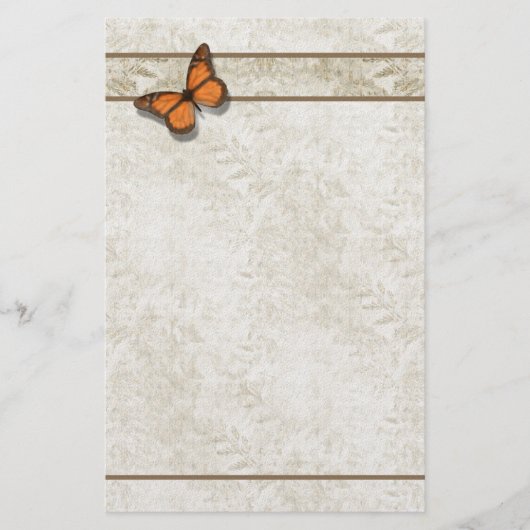 Farn-Muster-Briefpapier ~ Schmetterlings-Farne Briefpapier (Vorderseite)