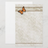 Farn-Muster-Briefpapier ~ Schmetterlings-Farne Briefpapier (Vorne/Hinten)