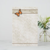 Farn-Muster-Briefpapier ~ Schmetterlings-Farne Briefpapier (Stehend Vorderseite)