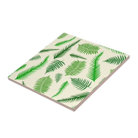 Farn-Pflanzen-Wedel verlässt Muster Fliese (Seite)