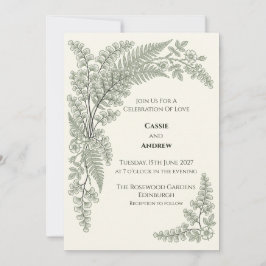 Farn- und Ginkgo-Botanische Hochzeitseinladung Einladung