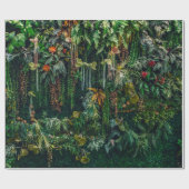 Farn und Pflanze an der Wand dekoriert Geschenkpapier (Flach)