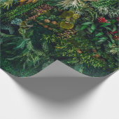 Farn und Pflanze an der Wand dekoriert Geschenkpapier (Ecke)