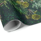 Farn und Pflanze an der Wand dekoriert Geschenkpapier (Rolleneckpunkt)