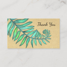 Farn-Wedel-botanisches Farn-Palmen-Beige-Blatt Visitenkarte