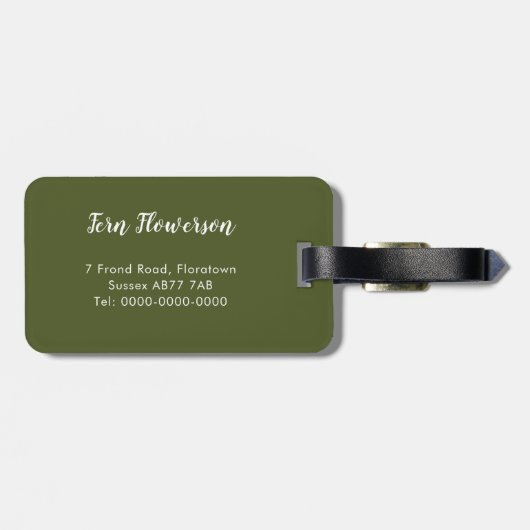 Farn-Wedel-Gepäckanhänger Gepäckanhänger (Rückseite horizontal)