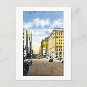 Farnam Street, West vom 14., Omaha, Nebraska Postkarte