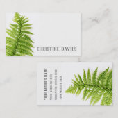 Farnblatt, exotische Pflanze, Blumengeschäftskarte Visitenkarte (Vorne/Hinten)