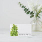 Farnblatt, exotische Pflanze, Blumengeschäftskarte Visitenkarte (Stehend Vorderseite)
