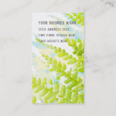 Farnblatt, exotische Pflanze, Blumengeschäftskarte Visitenkarte (Rückseite)