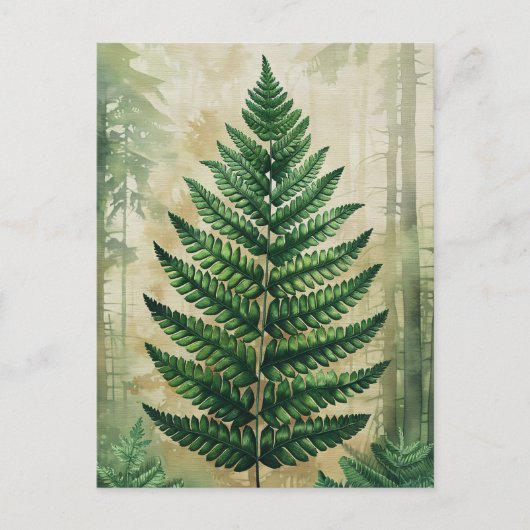 Farnblätter Botanisch Postkarte (Vorderseite)