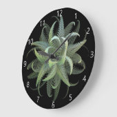 Farnblüten-Fraktal Große Wanduhr (Winkel)