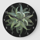 Farnblüten-Fraktal Große Wanduhr (Vorderseite)