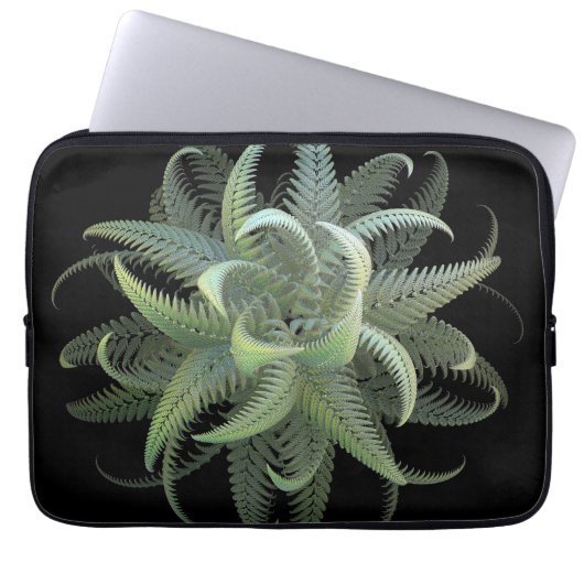 Farnblüten-Fraktal Laptopschutzhülle (Vorderseite)