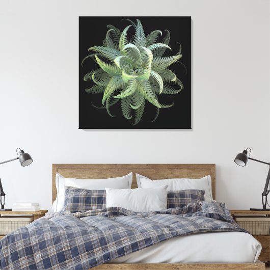 Farnblüten-Fraktal Leinwanddruck (Insitu (Schlafzimmer))