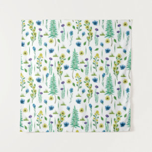 Farnblüten Nahtloses Naturmuster Wandteppich