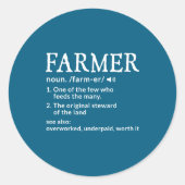 Farner Definition Funny Farmer Farming Mens Runder Aufkleber (Vorderseite)