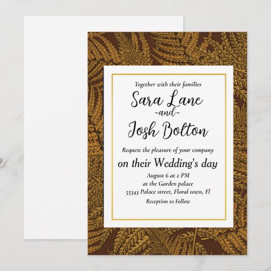 Farnfarn Einladung (Vorne/Hinten)