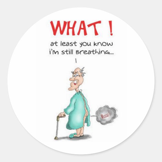 Farning Old Man Runder Aufkleber (Vorderseite)