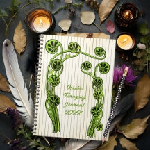 Farnjournal mit Fiddlehead-Motiv, individuelles Fr