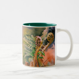 FarnUnfurling Watercolor-Dankbarkeits-Tasse Zweifarbige Tasse