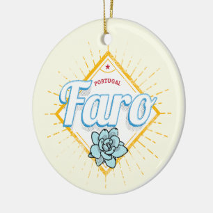 Faro Algarve Portugal Retro Sukkulenten Vintage Keramik Ornament