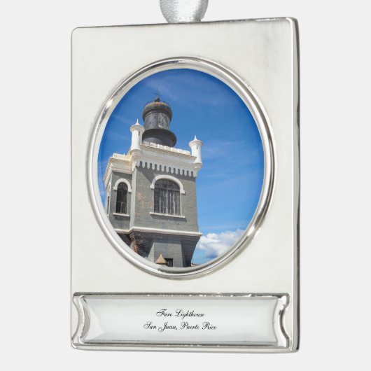 Faro Leuchtturm Banner-Ornament Silber (Links)