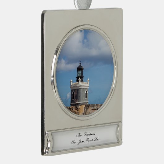 Faro Leuchtturm Banner-Ornament Silber (Rechts)