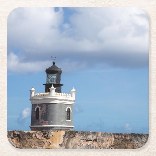 Faro Leuchtturm Rechteckiger Pappuntersetzer (Vorderseite)