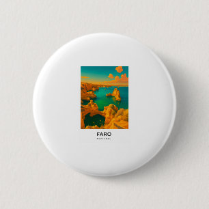 Faro - Portugal Reiseplakat  Button