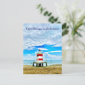 Faro Rosso Lighthouse Rot Italien Postkarte (Stehend Vorderseite)