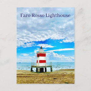 Faro Rosso Lighthouse Rot Italien Postkarte