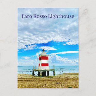 Faro Rosso Lighthouse Rot Italien Postkarte