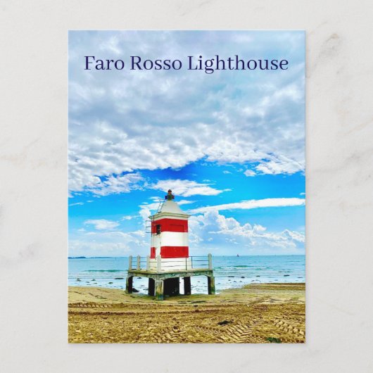 Faro Rosso Lighthouse Rot Italien Postkarte (Vorderseite)