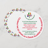 Faroe Islander Irish USA Kleeblatt Birthday Einladung (Vorne/Hinten)